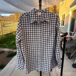 Chic Black and White Checkered Button Down Shirt